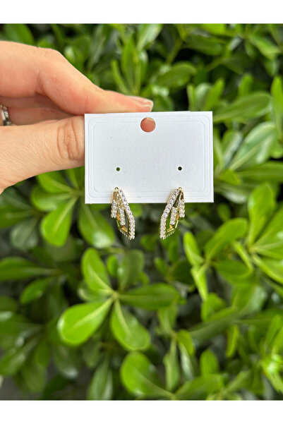 Serenity Atelier Yeni Sezon Gold Zirkon Taş Detaylı Ref Küçük Küpe