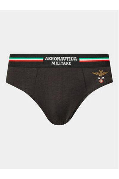 Aeronautica Militare Men's Set of 2 pairs of briefs AM1USL001 Black