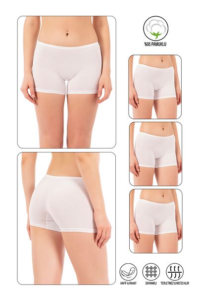 ÖZKAN underwear Özkan 0412 3 Pack Γυναικεία Lycra 95% βαμβακερή μονόζέρσεϊ εύκαμπτα άνετα κολάν μπόξερ