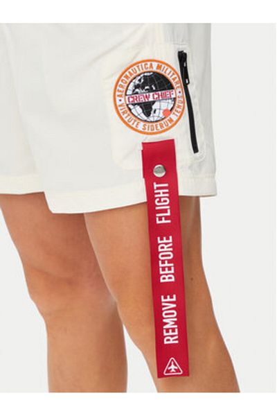 Aeronautica Militare Pantaloni scurți de baie pentru bărbați 241BW219CT2967 Ecru