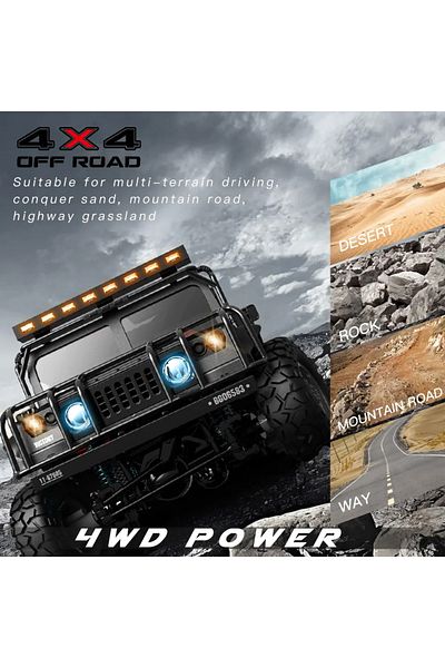 Generic شاحنة RC Rock Crawler RC بمقياس 1:12، سيارة دفع رباعي للتحكم عن بعد، شاحنة RC للطرق الوعرة، نموذج RTR للتسلق