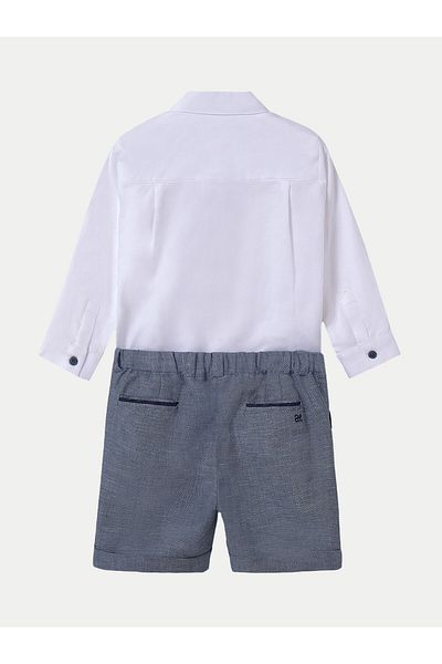 Abel & Lula Set cămașă și pantaloni scurți din material abel lula pentru băieți 5250 Bleumarin
