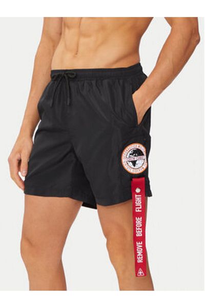 Aeronautica Militare Pantaloni scurți de baie pentru bărbați 241BW219CT2967 Negri