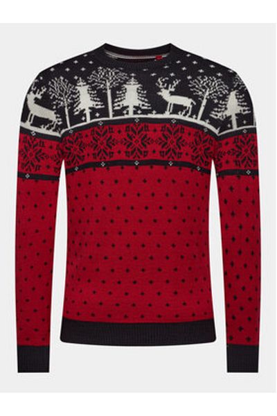 Brave Soul Men's Sweater MK-248FEZZIWIG Red