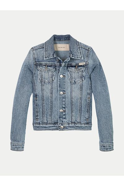 Calvin Klein Jeans Jachetă denim pentru fete IG0IG02721 albastră
