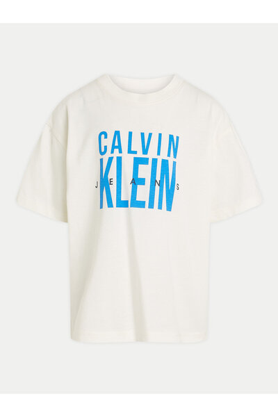 Calvin Klein Jeans Tricou băieți IB0IB02448 Ecru
