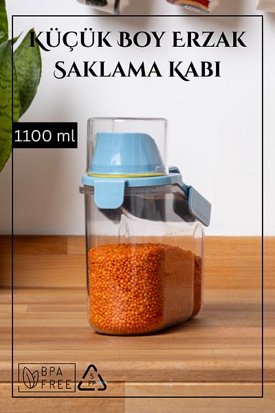 Espas Home Sealed Leakproof Food Storage Container / 1100 ml / Blue - Single