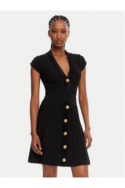 BALMAIN Women's Knitted Dress DF0R7086KH64 Black