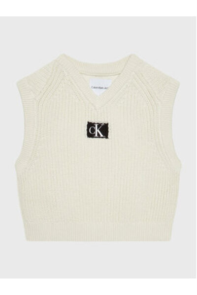 Calvin Klein Jeans Pulover pentru fete IG0IG01531 Ecru