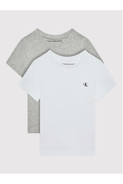 Calvin Klein Jeans Σετ 2 μπλουζάκια για αγόρια IB0IB010930IN Λευκό, Γκρι