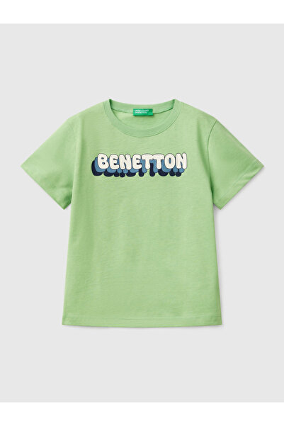 Benetton Erkek Çocuk Baskılı Tshirt 1-6 Yaş Yeşil