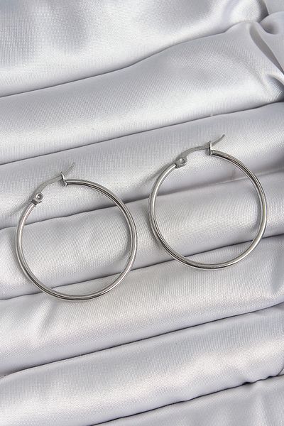 Skygo 316 Steel Silver Color 33 mm Hoop Model Women Earrings - Tj-Bkp10515