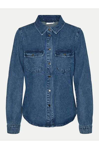 Vero Moda vero moda Cămașă din denim pentru femei 10313726 Bleumarin