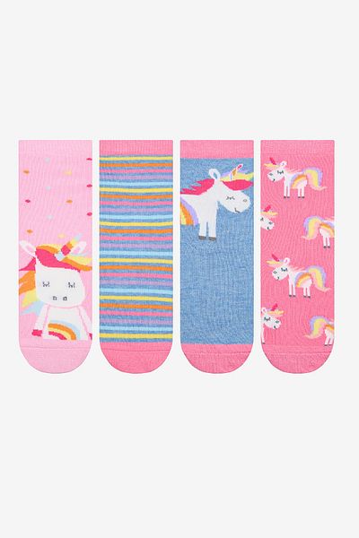 Penti Чорапи Pinky Unicorn за момиче от 4 части