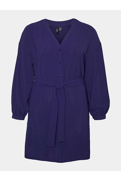 Veromoda Curve Rochie tip cămașă pentru femei vero moda curve 10299117 albastră