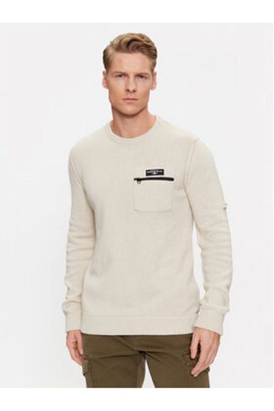 Aeronautica Militare Men's Sweater 232MA1460L518 Ecru