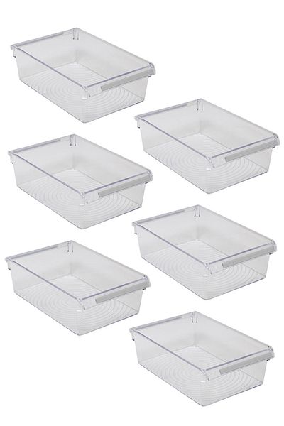 Prima Nova Refrigerator Organizer In-Cabinet Organizer Storage Container 325*205*100 mm Transparent Set of 6