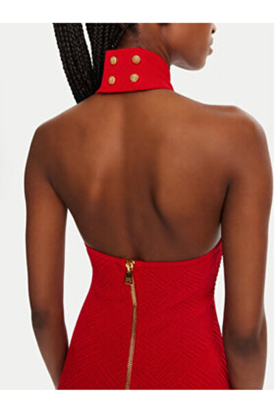 BALMAIN Women's Cocktail Dress DF0R3236KH58 Red