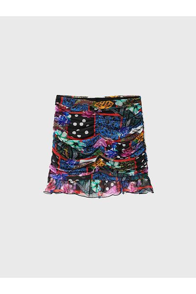 Desigual Women's Mini Skirt 22WWFK04 Colorful