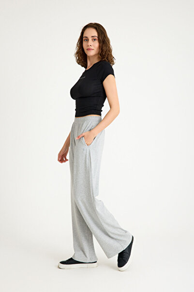 Pulsar Cotton Wide Leg Trousers Gray