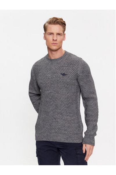 Aeronautica Militare Men's Sweater 232MA1457L509 Gray