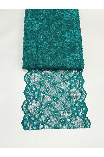 karantuhafiye Lycra Wide Lace / Stretch Lace / 1 Meter Emerald