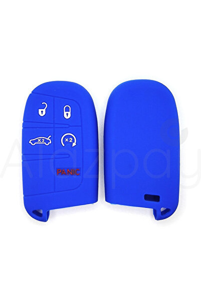 Alazpay Fiat Egea 500X Silicone Key Case Cover (Blue White - 1 Pc)