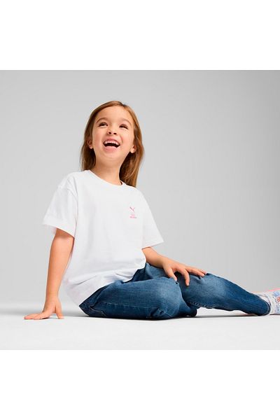 Puma Puma Puma X Hk&Fr Graphic Female Child White Round Neck T-Shirt