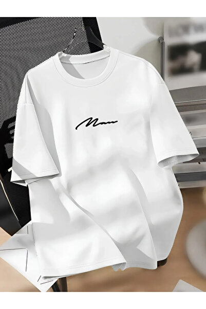 Cool mans Tricou oversize oversize oversize din bumbac cu imprimeu pentru băr...