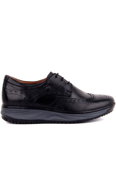 SailLakers - Μαύρα δερμάτινα ανδρικά παπούτσια casual 101-3118-65390