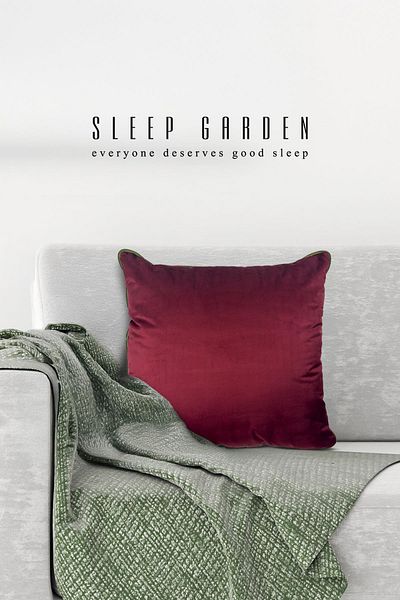 Sleep Garden Velvet Decorative Burgundy Throw Pillow45X45