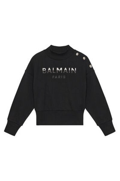 BALMAIN Girl Sweatshirt BV4A90-Z0081 Black