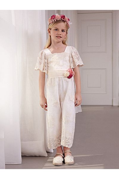 Abel & Lula abel lula Girl Jumpsuit 5262 Ecru