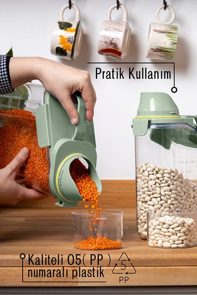 Espas Home Sealed Leakproof Food Storage Container / 1800 ml / Green - Single