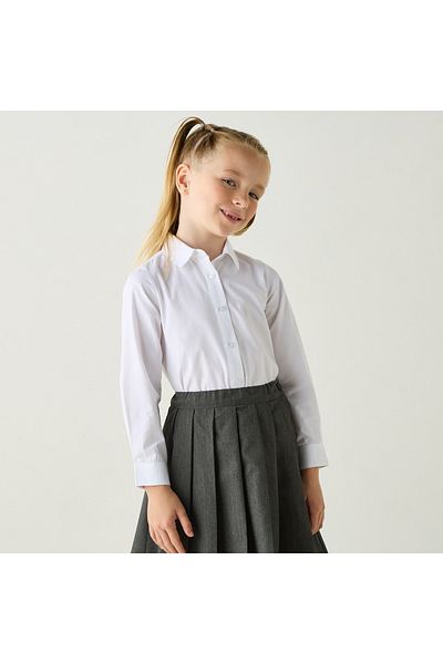 Juniors Solid Shirt With Long Sleeves And Button Closure