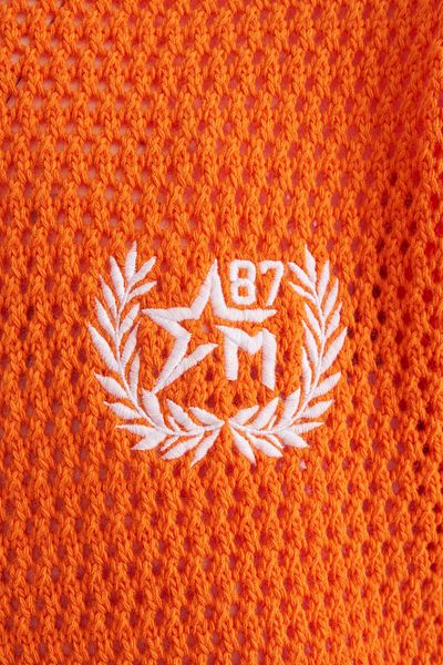 Machinist Mchnst Knit College Style Tee Orange