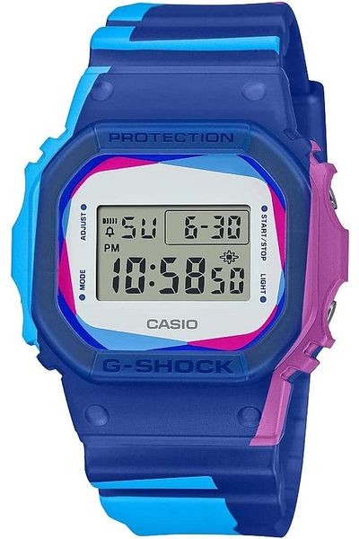 Casio G-Shock Watch - DWE-5600PR-2DR Clear Dial, Multicolor Band