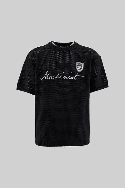 Machinist Mchnst Knit Badget Detailed Tee Black