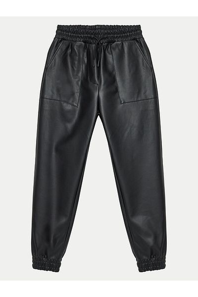 Coccodrillo Girl's Faux Leather Pants ZC4119101CGJ Black