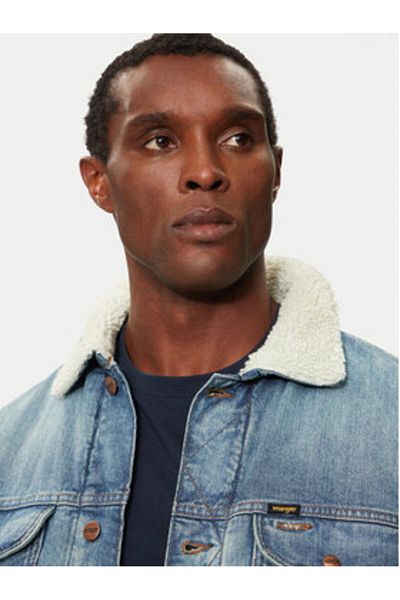 WRANGLER Jachetă din denim pentru bărbați 112357271 albastră