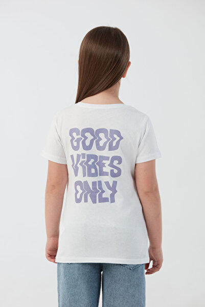 Fulla Moda Κοριτσίστικο μπλουζάκι με κείμενο μόνο Good Vibes