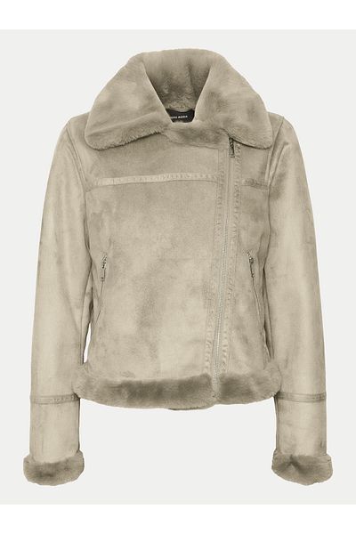 Vero Moda Palton din piele de oaie pentru femei 10290150 gri