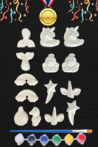 Craft3D Atölye Unicorn Temalı Figürler 14 adet (3D)- Beton/taş/figür/büst Boy...