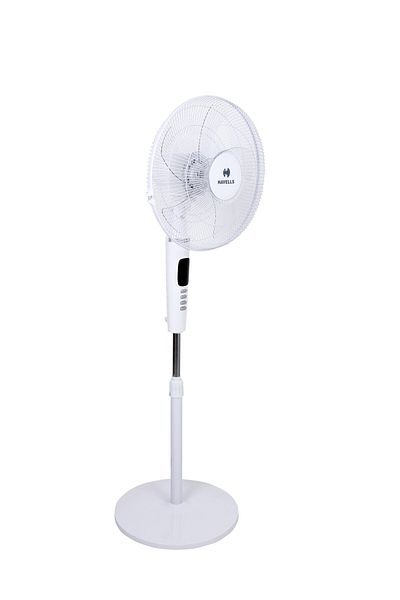 HAVELLS Rigo Pedestal Stand Fan with Remote White 400Mm | 3 Speed Levels & Adjustable Height