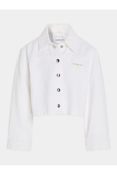 Calvin Klein Jeans Jachetă denim pentru fete IG0IG02390 albă
