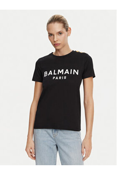 BALMAIN Women's T-Shirt BF1EF005BB02 Black