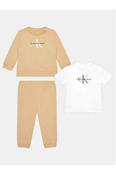 Calvin Klein Jeans Παιδικό Σετ για Κορίτσια IN0IN00011 Μπεζ, Λευκό