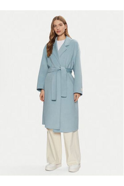 Calvin Klein Palton de lână pentru femei K20K207813 Albastru deschis
