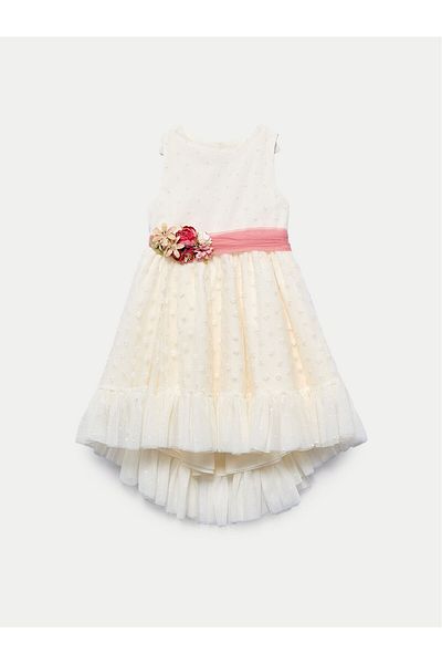 Abel & Lula abel lula Girl Elegant dress 5047 Ecru