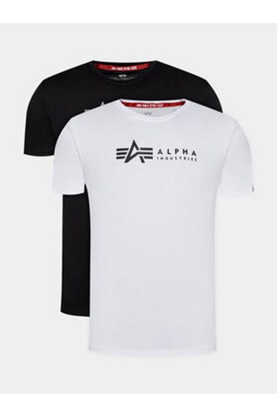 Alpha Industries Set de 2 tricouri bărbătești 118534 Alb, Negru